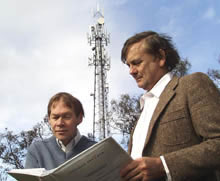 scientists looking at a report