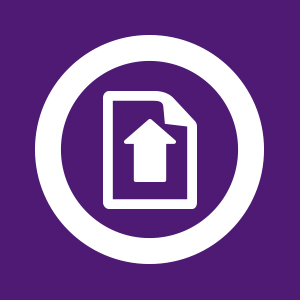 Icon of document with arrow facing up