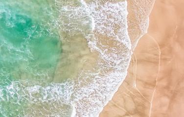 Overhead image of a beach
