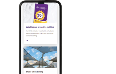 Mobile phone displaying the ARPANSA website