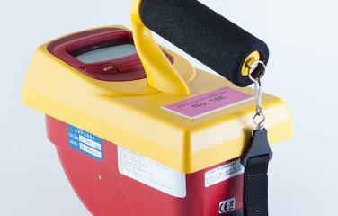 A handheld meter used to measure radiation.
