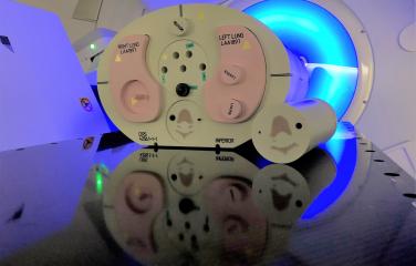 Phantom on table in clinical setting