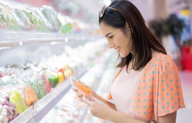 Radiation in the average Australian diet - woman holding groceries