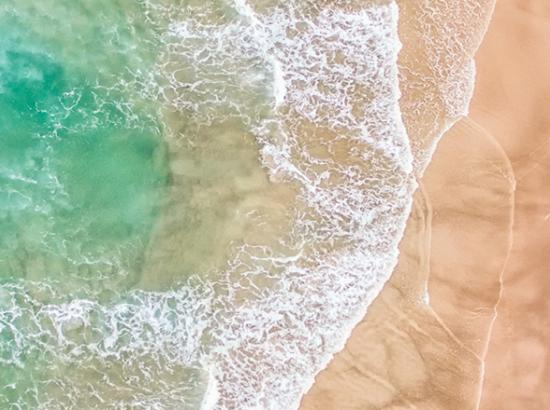 Overhead image of a beach